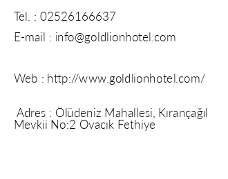 Gold Lion Hotel iletiim bilgileri